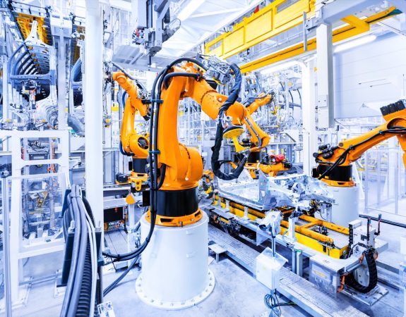 robots in a car plant Robots